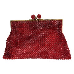Vintage Coppola e Toppo Ruby Crystal Beaded Clutch
