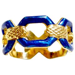 Uno A Erre 18K Italian Enamel Ring