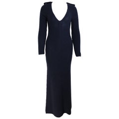 Gucci by Tom Ford dark blue wool maxi dress