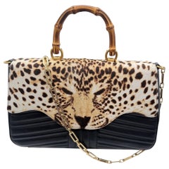 Neu Gucci Frühjahr 2017 Limitierte Auflage Leder + Kalbshaar Leopard Handtasche Tasche