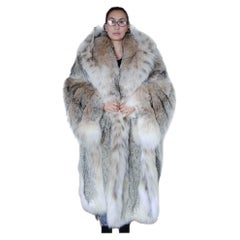 abrigo ligero de piel de lince canadiense con capucha desmontable talla 12/L