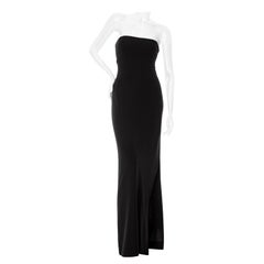 Yves Saint Laurent Rive Gauche Schwarzes Röhren-Maxikleid RTW1986