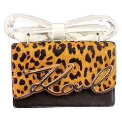 Karl Lagerfeld K / Signaturhandtasche, Leopardendruck, nwt