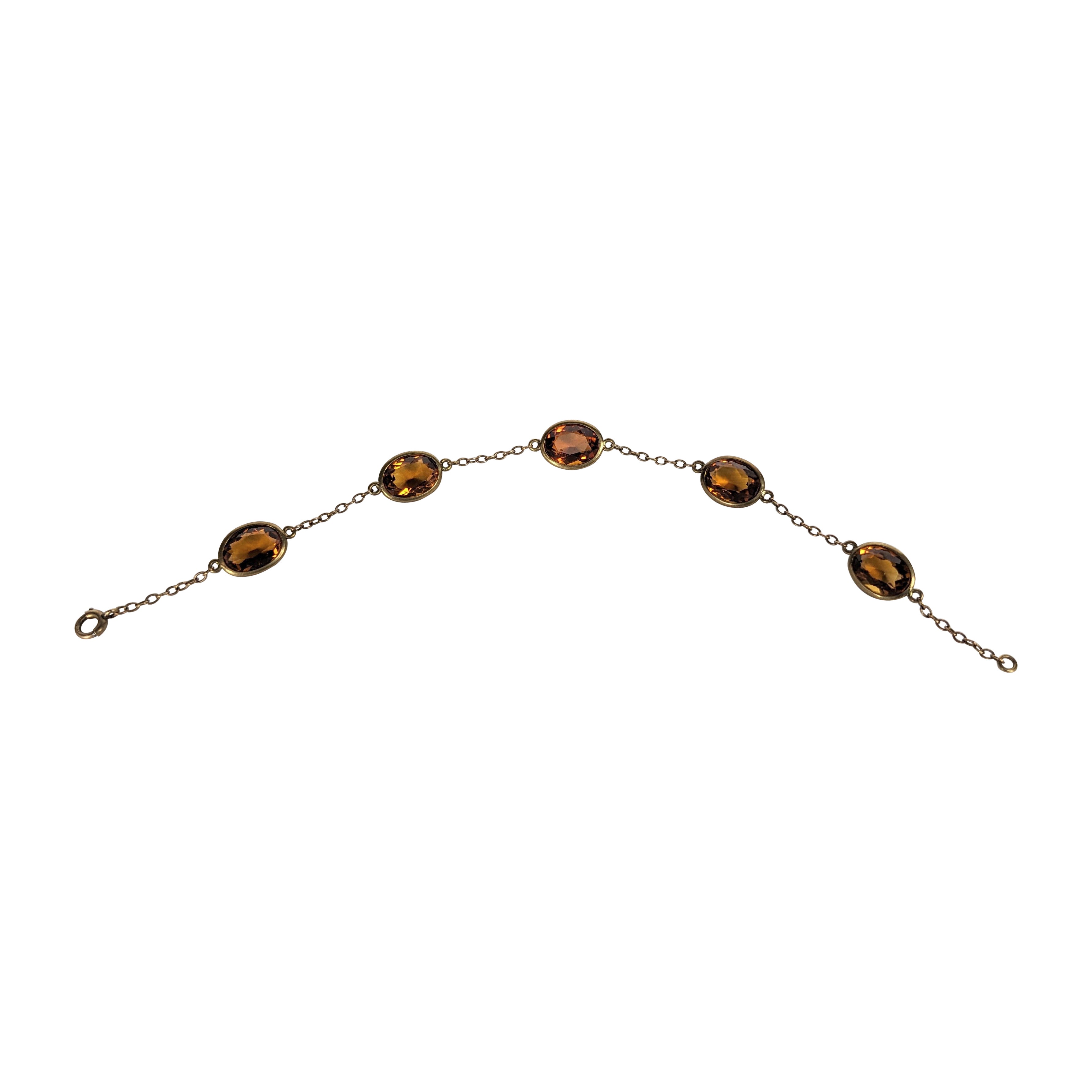 Madiera Citrine Bezel Set Chain Bracelet