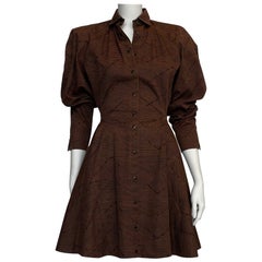 Rare Alaïa Runway Printed Day Dress, Spring-Summer 1986