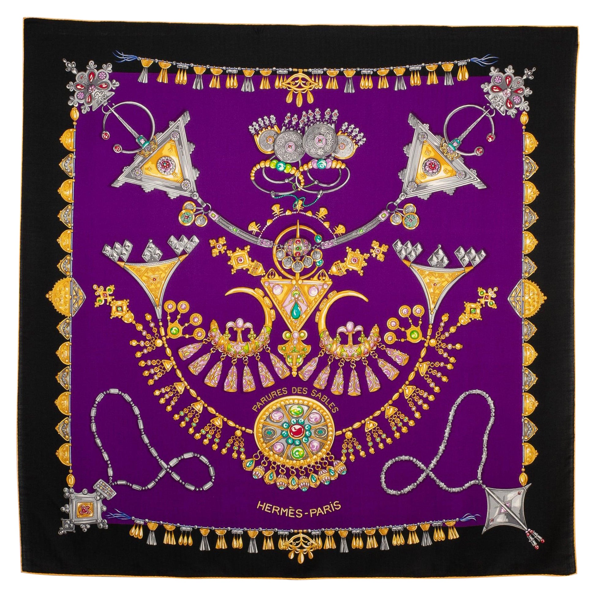 Stola in seta e cashmere di Hermès "Set of the Sands", 1994 in vendita