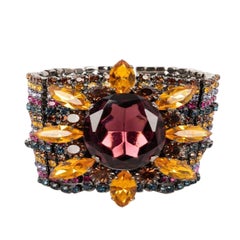 Escada Dark-Silvery Metal Bracelet with Rhinestone