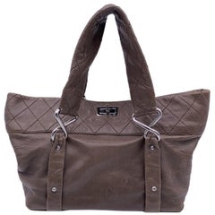 Chanel Brown Leather 8 Eight Knots Stitch Mademoiselle Tote Bag