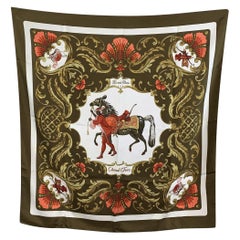 Hermes Paris Vintage Foulard en soie Cheval Turc 1969 Christiane Vauzelles