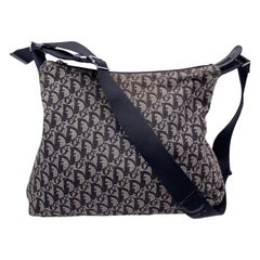 Christian Dior Black Logogram Oblique Canvas Messenger Bag