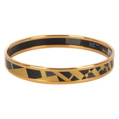 Hermès Printed Enamel Thin Bangle Bracelet OP'H