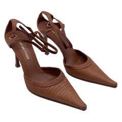 Sergio Rossi Chaussures à talons pointus en cuir Brown Taille 37.5