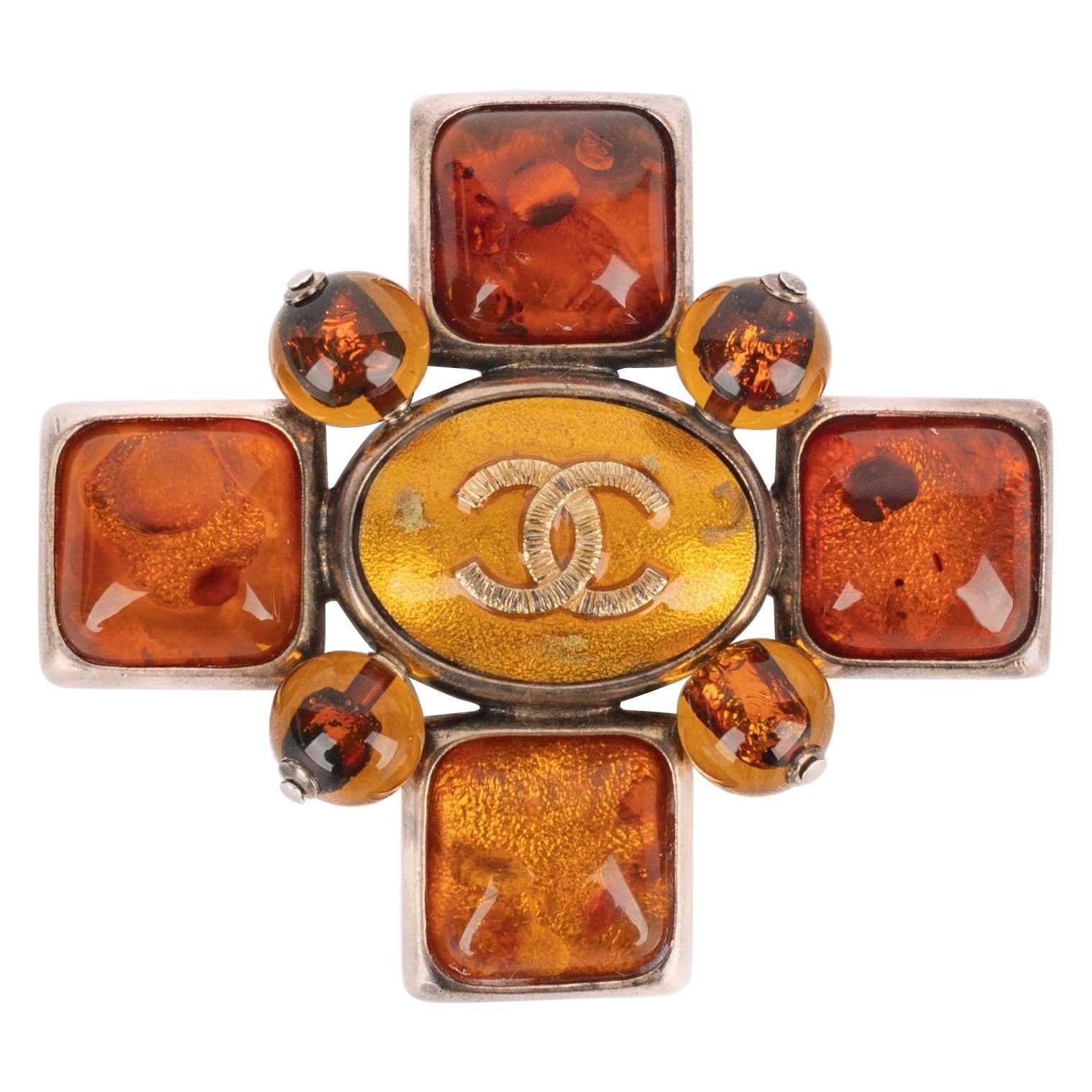 Chanel Golden Metal Cross Brooch, 2007