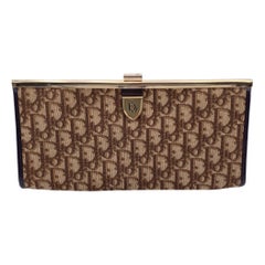 Christian Dior Vintage Brown Oblique Monogram Canvas Clutch Bag