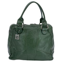 Fendi Green Leather Devil Top Handle Satchel Bag Handbag
