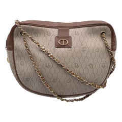 Christian Dior Vintage Beige Logo Canvas Umhängetasche