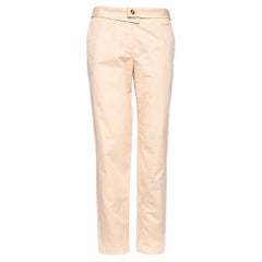 Kenzo Peach Cotton Back Buckle Detailed Formal Trousers M