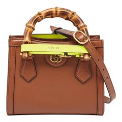 Gucci Brown Leather Mini Diana Tote