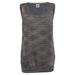 M Missoni Top senza maniche a fantasia blu scuro M.