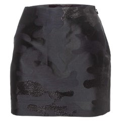 Dsquared2 Black Jacquard Silk Blend Mini Skirt M