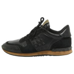 Valentino Black Leather and Suede Rockrunner Sneakers Size 42