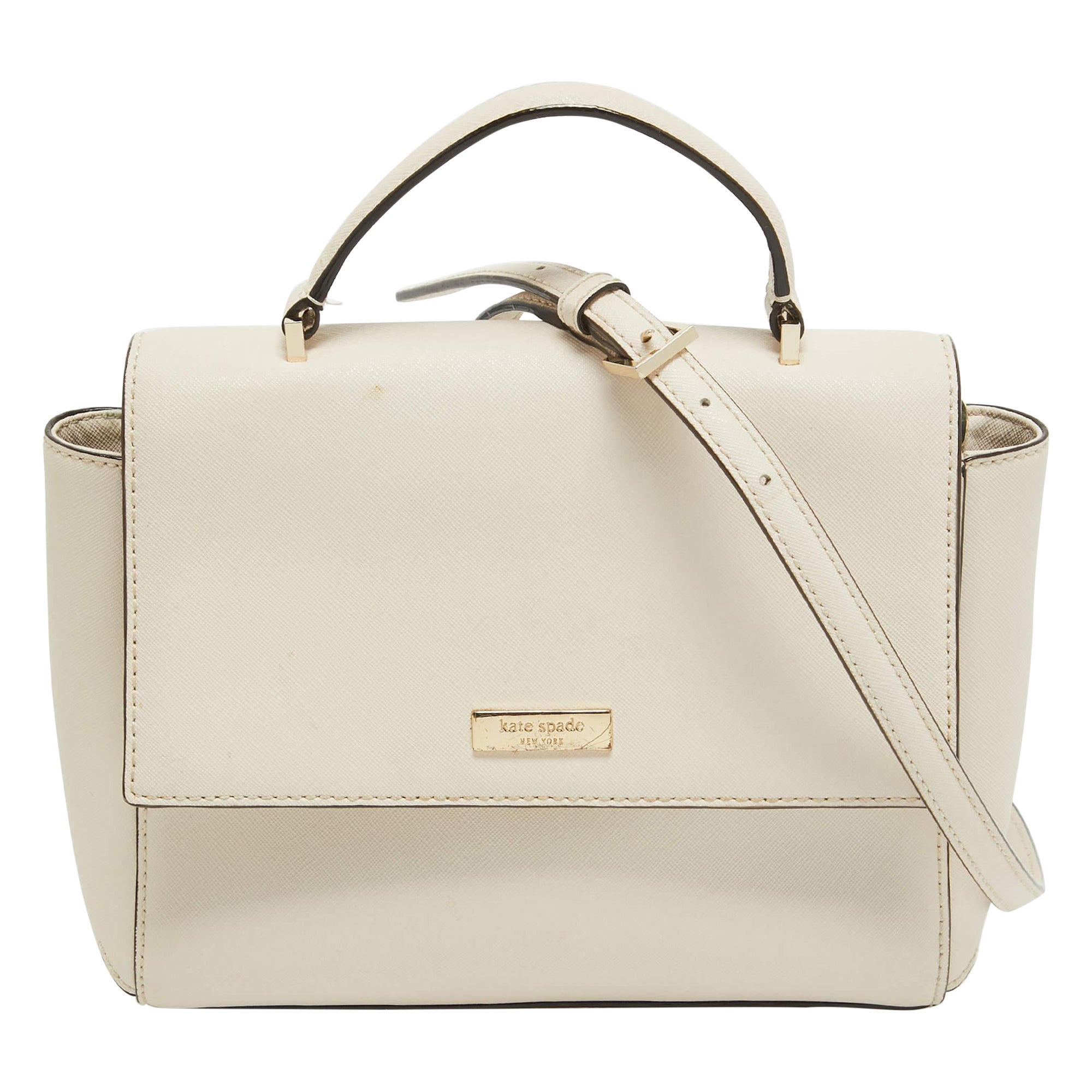 Kate Spade Off White Leather Charline Arbour Hill Top Handle Bag
