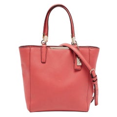Coach Red Leather Zip Tote