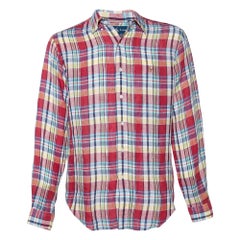 Ralph Lauren Camisa Clásica de Lino Roja a Cuadros M