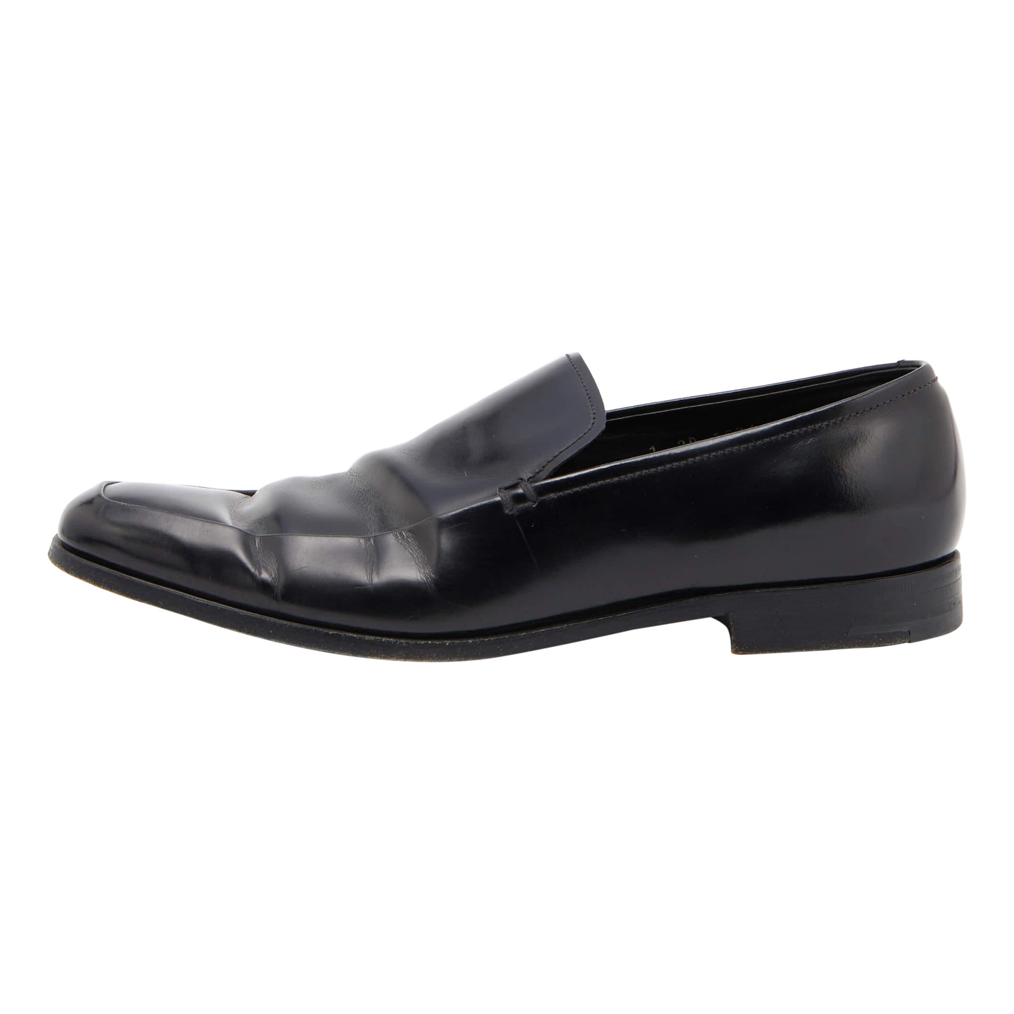 Prada Schwarzer Leder-Slip auf Loafers aus Leder Größe 40