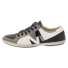 Moschino Tricolor Perforated Leather Low Top Sneakers Size 44
