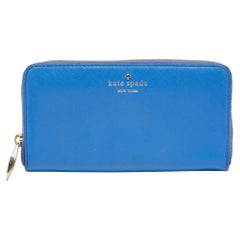 Kate Spade Blau Leder Zip um Brieftasche