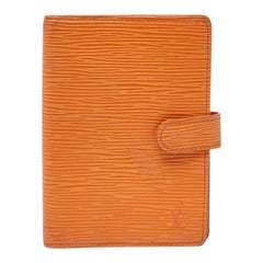 Petit coffret Agenda Louis Vuitton en cuir épi mandarin