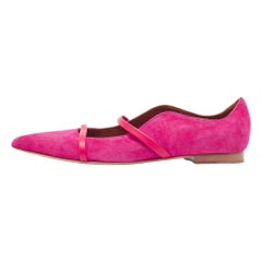 Malone Souliers Fuchsia/Red Suede Maureen Ballet Flats Size 39