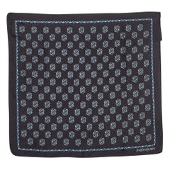 Saint Laurent - Manchette en soie imprimée bleue