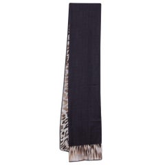 Roberto Cavalli Black Animal Print Silk Chiffon Stole