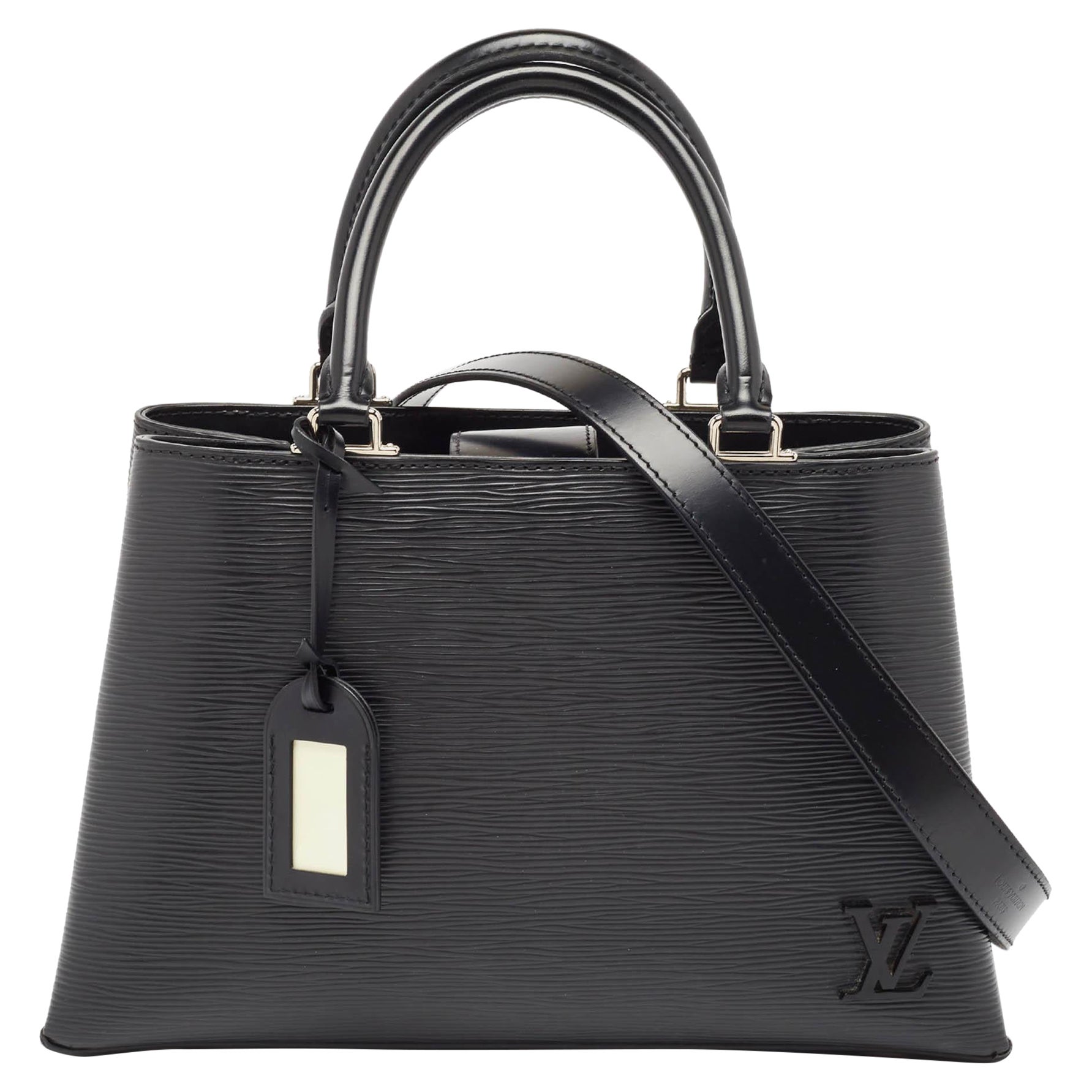 Louis Vuitton Black Epi Leather Kleber MM Bag For Sale