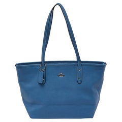Coach Blue Leather City Zip Tote