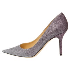 Jimmy Choo Lila grobe Glitter Romy Pumps Größe 39,5