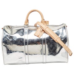 Louis Vuitton Sac Miroir Keepall Bandouliere 50 Monogram Silver