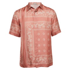 Dior Homme Pink Bandana Print Silk Shirt XS