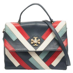 Tory Burch Mehrfarbige Lederstreifen Kira Top Handle Bag aus Leder