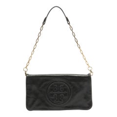 Tory Burch Black Leather Reva Chain Clutch