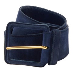 Miu Miu Blue Suede Waist Belt 75CM