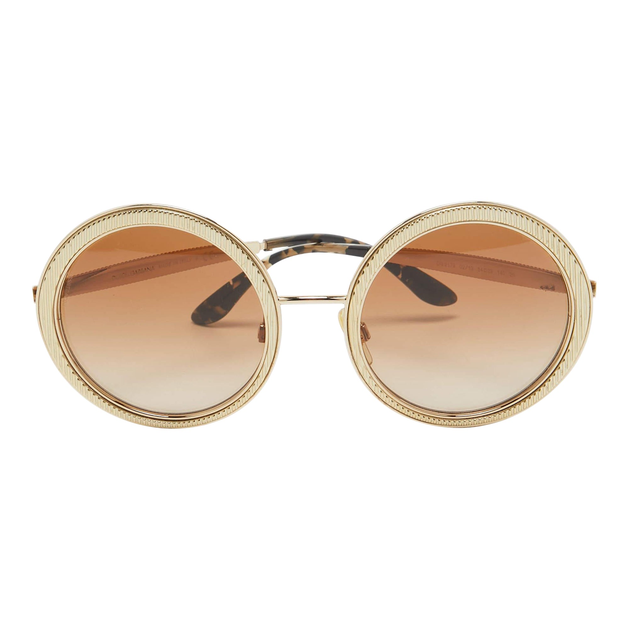 Gafas de sol redondas con montura DG2179 Dolce & Gabbana Gradiente Oro/Marrón