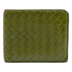 Bottega Veneta Light Green Intrecciato Leather Bifold Wallet