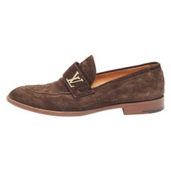 Louis Vuitton Brown Suede Saint Germain Slip On Loafers Size 43