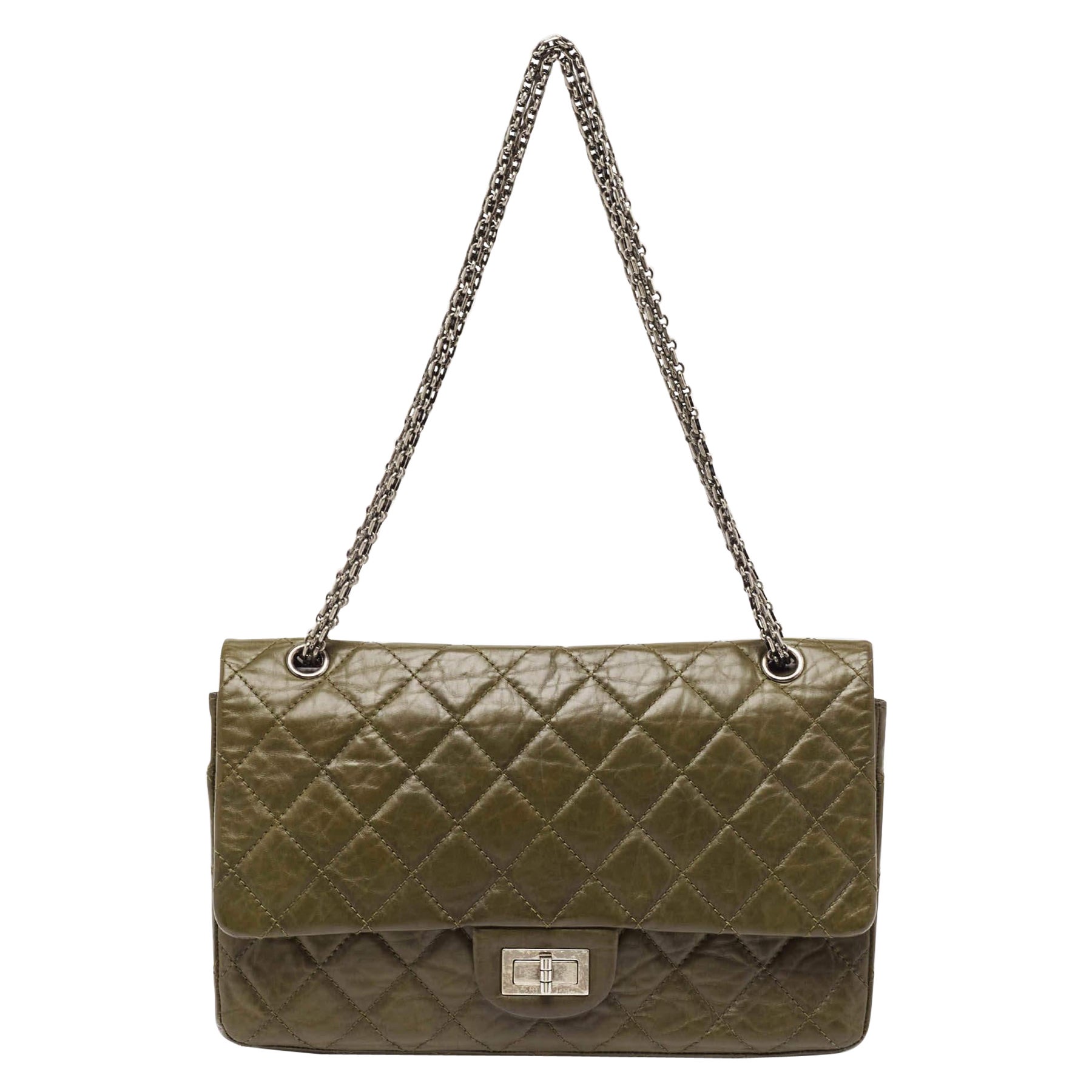 Chanel Greene & Greene trapuntato in pelle invecchiata Reissue 2.55 Classic 227 Flap Bag in vendita