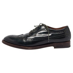 Dsquared2 Derby vert foncé Brogue en cuir verni à lacets, taille 44