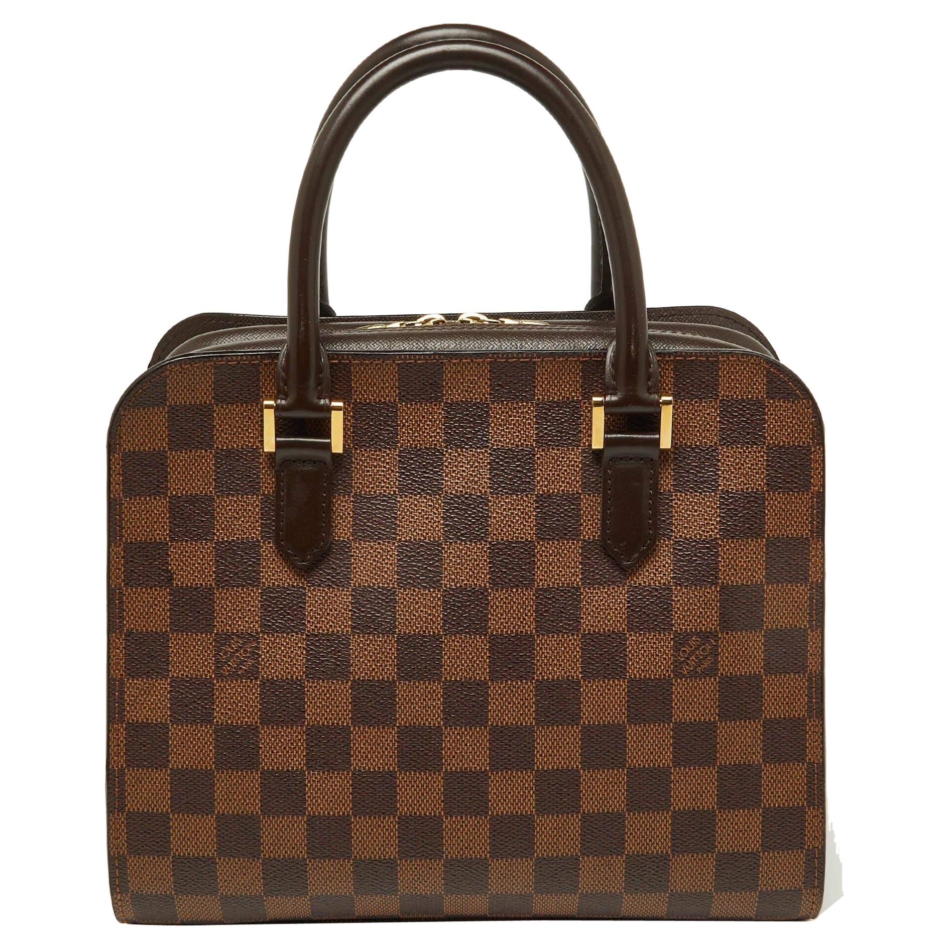 Bolso Triana Louis Vuitton Damier Ebene de lona y piel en venta