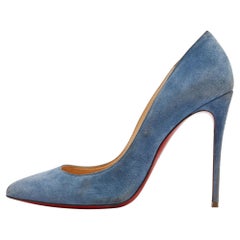 Christian Louboutin Blue Suede Pigalle Follies Pumps Size 39